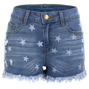 Be stylish - Women's Jeans Shorts with Stars